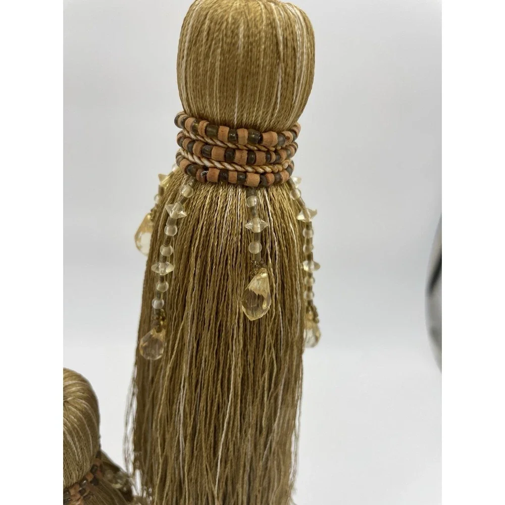 Bougie Gold Rope & Bead Braided Drapery Curtain‎ Tassel Tieback 8.3 ft Long